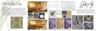 Project Description:
For this project, I was required to design a wallpaper pattern inspired by
a specific historical design period. After creating the wallpaper design
you see below, I created a 3D model, using Sketchup, that showed
what the wallpaper would look like on an actual wall. The 3D model also
contains furniture specific to that time period as well as popular finishes.
This wallpaper design is inspired by post world war Scandinavian designs
like the artichoke light fixture and the architecture of the history of science
museum in Great Brittan. This project allowed me to apply my knowledge
from other foundation courses and create a new interesting design.
Abby Southerland
Post World War Wallcovering
Acrylic/Vinyl coated paper treated with a durable
and scrubable coating for the use in modern-
home interiors. The wallcovering is unaffected
by humidity making this Wall covering ideal for
Verticle bleed: 54”
Horizontal bleed: 18”
Studio art classes are used to build a foundation and
experience with the principles and elements of design
from flat space to three dimensional, each project
focuses on execution of a principle or element but
requires the consideration of them all to be successful
Wall paper Design
44 45
 