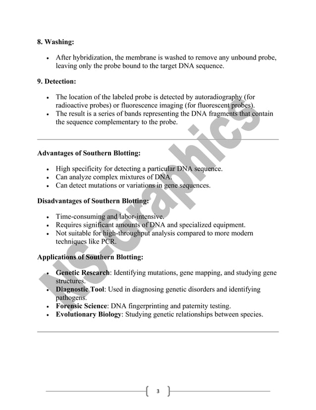 Southern Blotting for B.Sc. Biotech/Botany Sem-5 | PDF