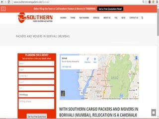 With Southern Cargo Packers and Movers in Borivali (Mumbai), Relocation Is a Cakewalk