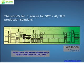 www.smthelp.com
The world’s No. 1 source for SMT / AI/ THT
production solutions
 