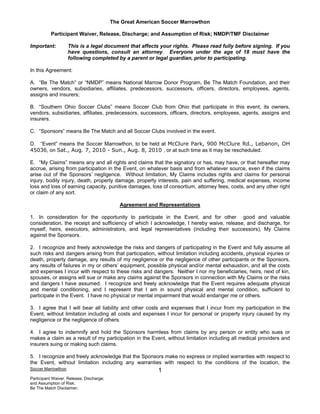 Southern ohio soccer_marrowthon_waiver | PDF
