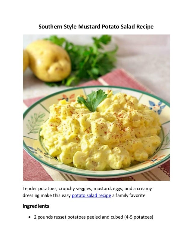 Southern Style Mustard Potato Salad Recipe