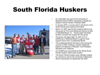 South Florida Huskers ,[object Object],[object Object],[object Object],[object Object],[object Object],[object Object],[object Object]