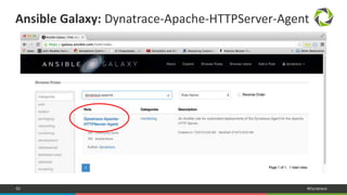 82 #Dynatrace
Ansible Galaxy: Dynatrace-Apache-HTTPServer-Agent
 