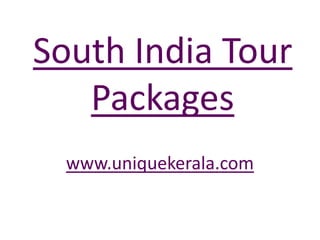 South India Tour Packages www.uniquekerala.com 