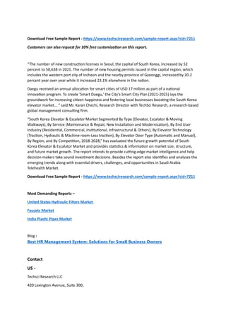 South Korea Elevator & Escalator Market [2028]: Navigating ...