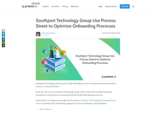 Southport Technology Group Use Process Street to Optimize Onboarding Processes