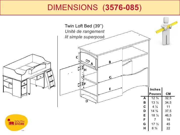 south shore imagine twin loft bed