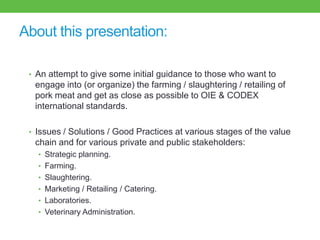 Good practices for pork value chains in emerging countries
