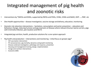 Integrated assessment and management of pig health risks – lesson’s learnt