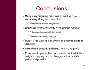 Managing risks in emerging pork markets: Safe food in informal markets