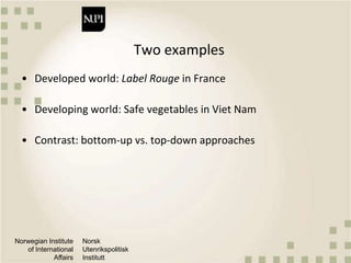 Market-based approaches to food safety