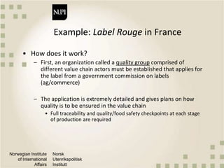 Market-based approaches to food safety