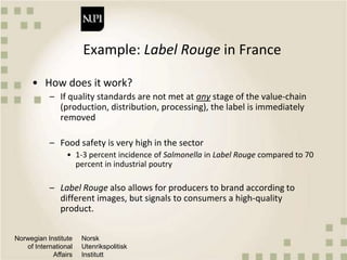 Market-based approaches to food safety