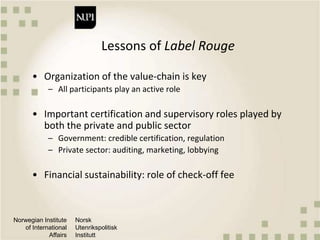 Market-based approaches to food safety