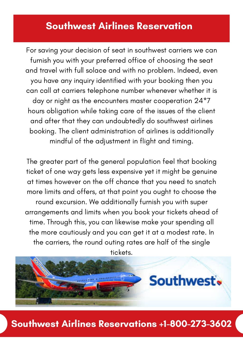 Southwest Airlines Reservations +18002733602 Southwest Flights R…