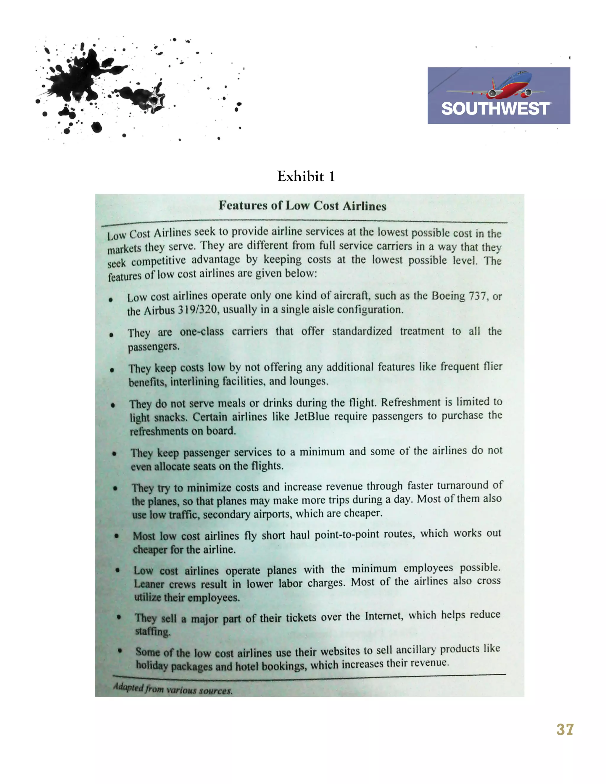 7th October 2011

            Southwest Airline


Exhibit 1




                               37
 