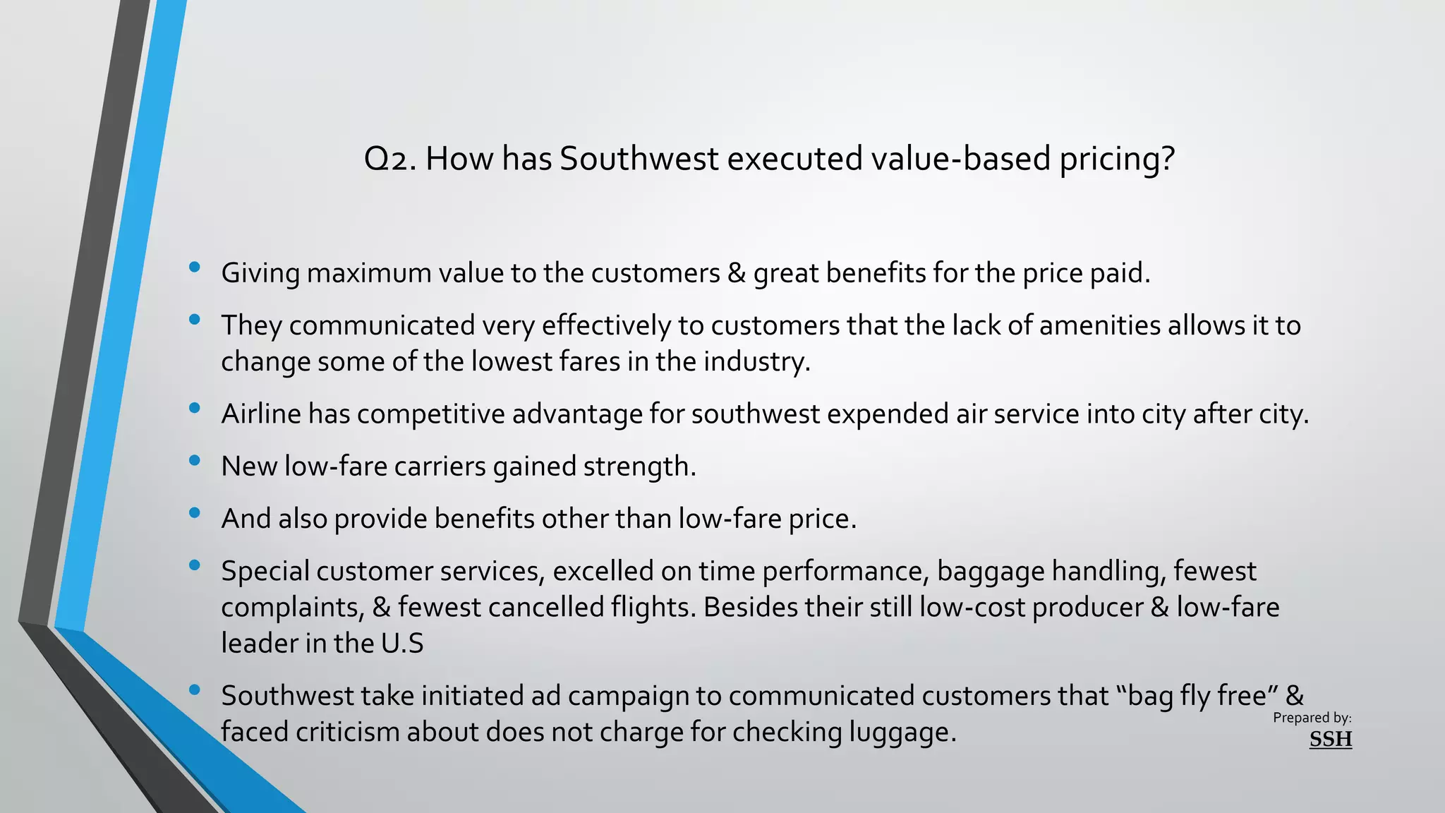 South West Airlines: Balancing The Price-Value Equation. | PDF