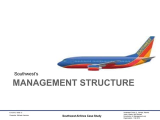 Management StructureSouthwest’sSouthwest Airlines Case Study9-2-2010, Slide 13Presenter: Michael Hammer