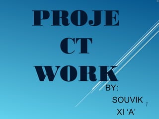 PROJE
 CT
WORKBY:
     SOUVIK 1
      XI ‘A’
 