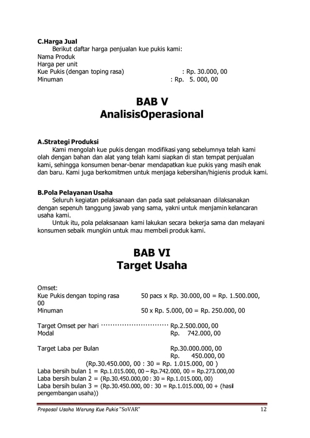 Proposal Usaha Kue Pukis Docx