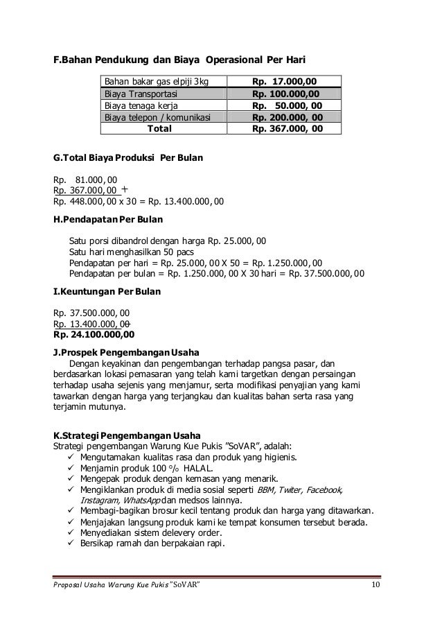 Proposal Usaha Kue Pukis