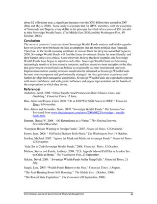 Steven Faiola Sovereign wealth funds | PDF