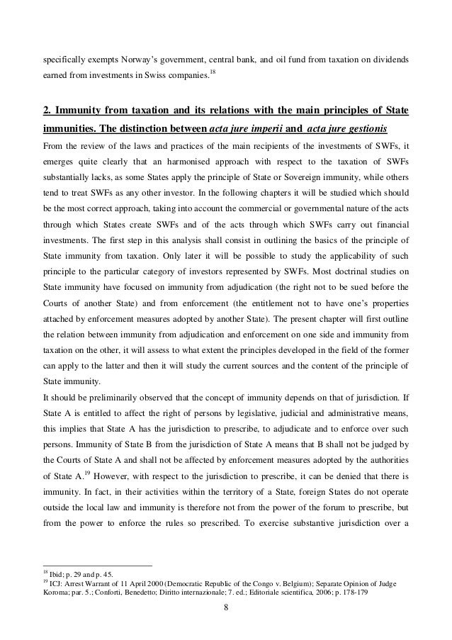 Sovereign Wealth Funds And The Principle Of State Immunity