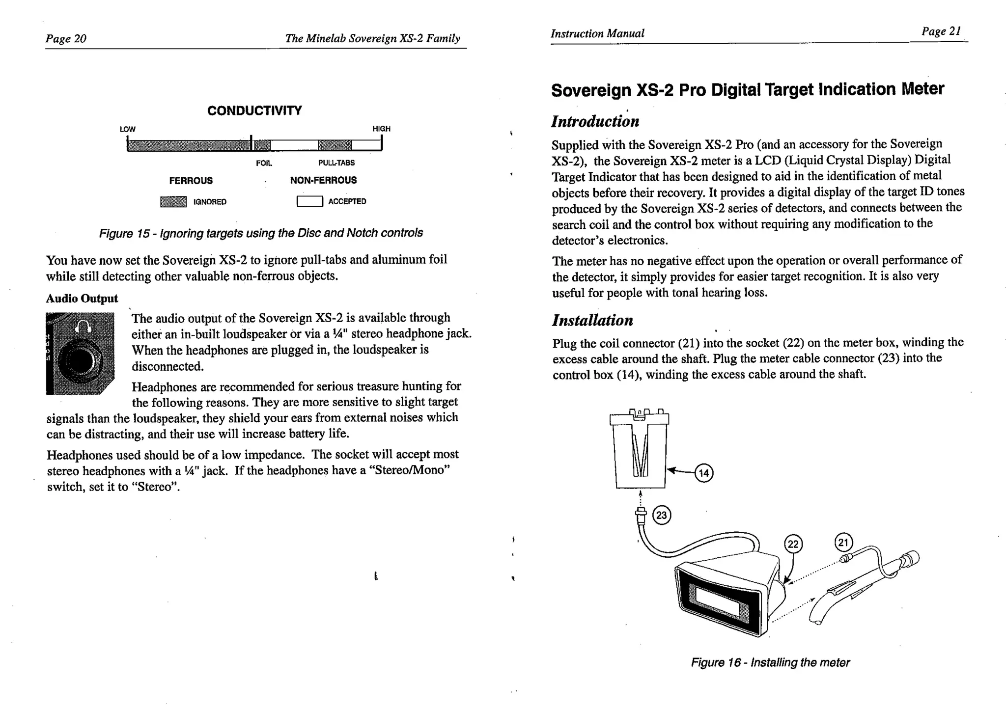 Instruction Manual Minelab Sovereign XS-2 & XS-2 Pro Metal Detector English Language