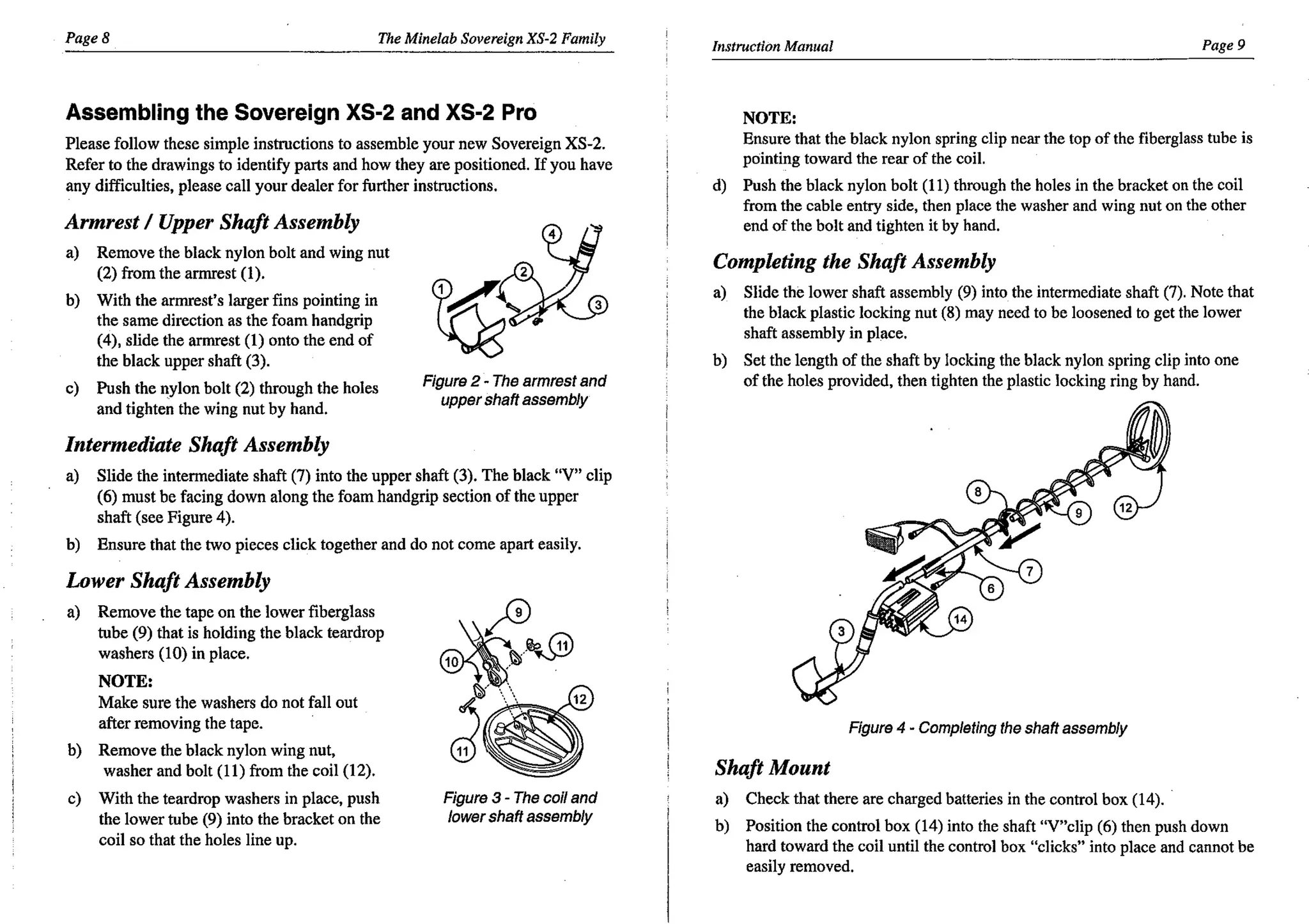 Instruction Manual Minelab Sovereign XS-2 & XS-2 Pro Metal Detector English Language
