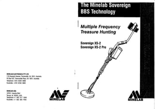 Instruction Manual Minelab Sovereign XS-2 & XS-2 Pro Metal Detector English Language