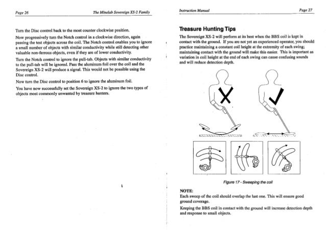 Instruction Manual Minelab Sovereign Xs 2 Xs 2 Pro Metal Detector E