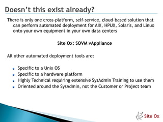 Automated Deployment of Unix / Linux Systems using SOVM - Technical ...