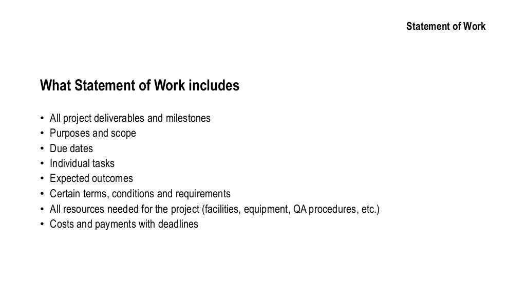 Statement Of Work In Project Management