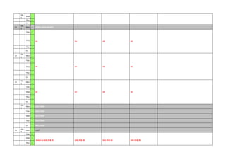 Ma
y
Wed 1
Thur 2
Fri 3
31
Ma
y
Mon 6 SPRING BANK HOLIDAY
Tues 7
U2 U2 U2 U2
Wed 8
Thur 9
Fri
1
0
32
Ma
y
Mon
1
3
U2 U2 U2 U2
Tues
1
4
Wed
1
5
Thur
1
6
Fri
1
7
33
Ma
y
Mon
2
0
U2 U2 U2 U2
Tues
2
1
Wed
2
2
Thur
2
3
Fri
2
4
Ma
y
Mon
2
7
HALF-TERM
Tues
2
8
HALF-TERM
Wed
2
9
HALF-TERM
Thur
3
0
HALF-TERM
Fri
3
1
HALF-TERM
34
Jun
e
Mon 3 INSET
Tues 4
Switch to Unit 29 & 30 Unit 29 & 30 Unit 29 & 30 Unit 29 & 30
Wed 5
Thur 6
 