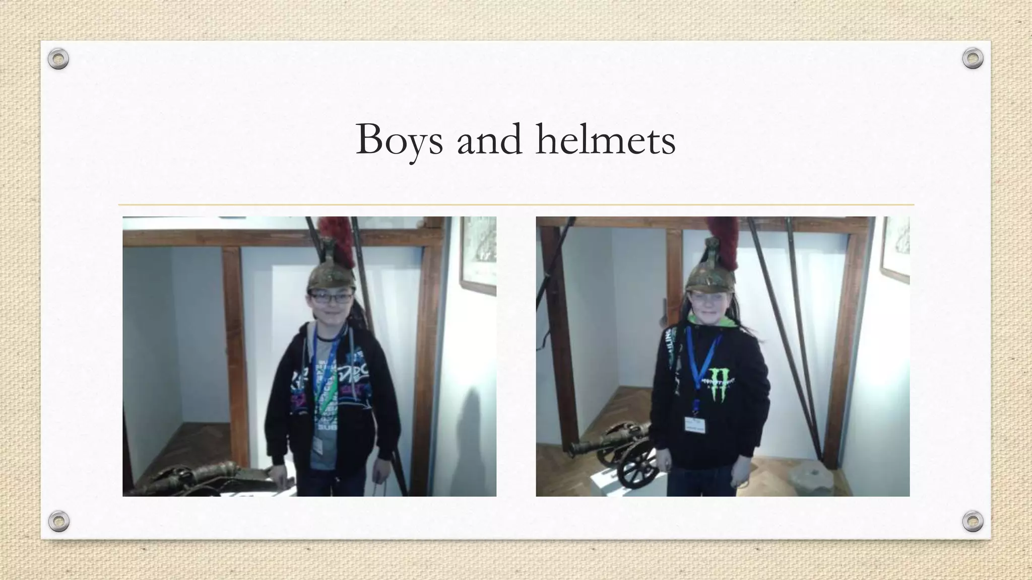 Boys and helmets