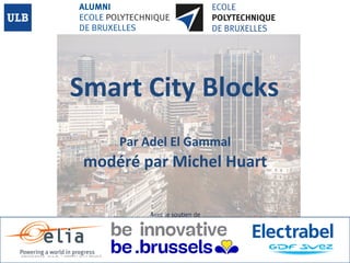 Smart	
  City	
  Blocks	
  
Par	
  Adel	
  El	
  Gammal	
  

modéré	
  par	
  Michel	
  Huart	
  
Avec	
  le	
  sou>en	
  de	
  	
  

26/03/2013	
  	
  	
  U.L.B.	
  –	
  SMART	
  CITY	
  BLOCK	
  

 