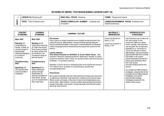 SCHEME OF WORK for FORM 3 ENGLISH | PDF