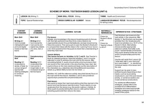 SCHEME OF WORK for FORM 3 ENGLISH | PDF