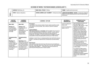 SCHEME OF WORK for FORM 3 ENGLISH | PDF