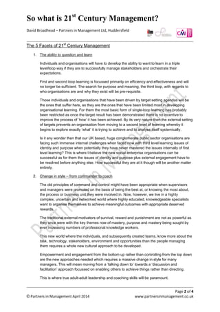 So what is 21st century management? | PDF