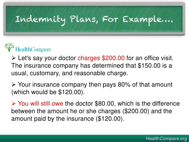 So ... what is an indemnity health care plan?