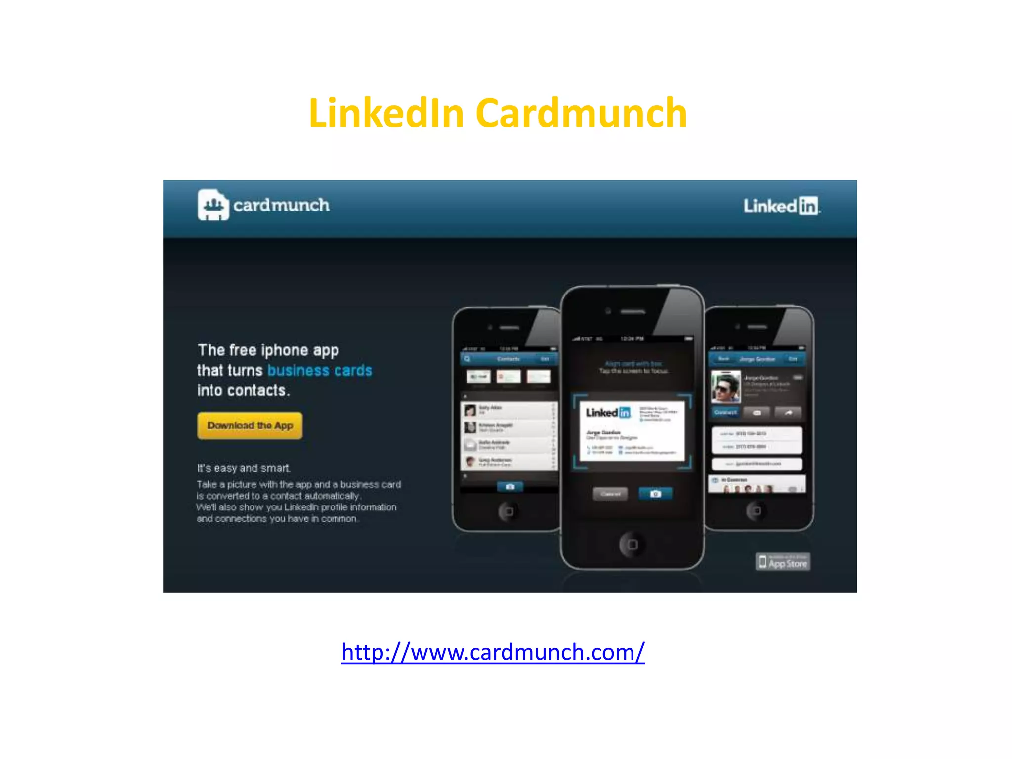 LinkedIn Cardmunch

http://www.cardmunch.com/

 