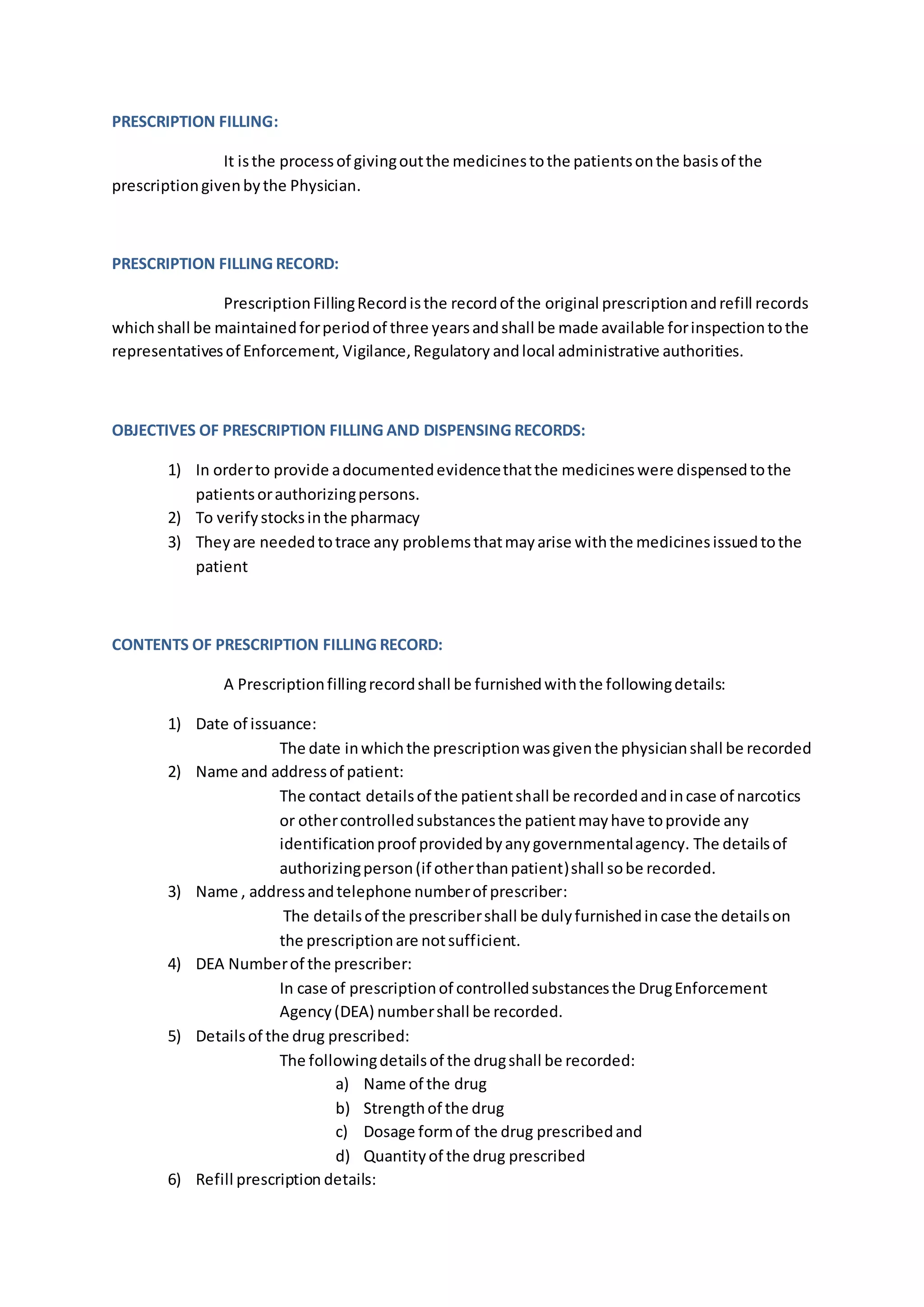 Prescription filling record | PDF