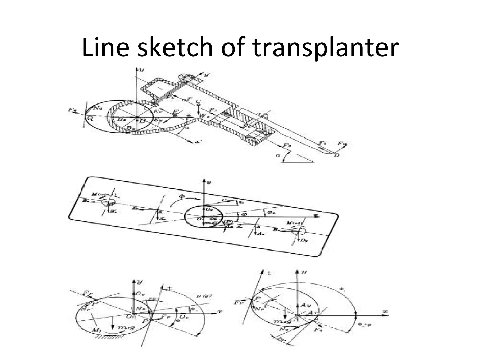 Line sketch of transplanter
 