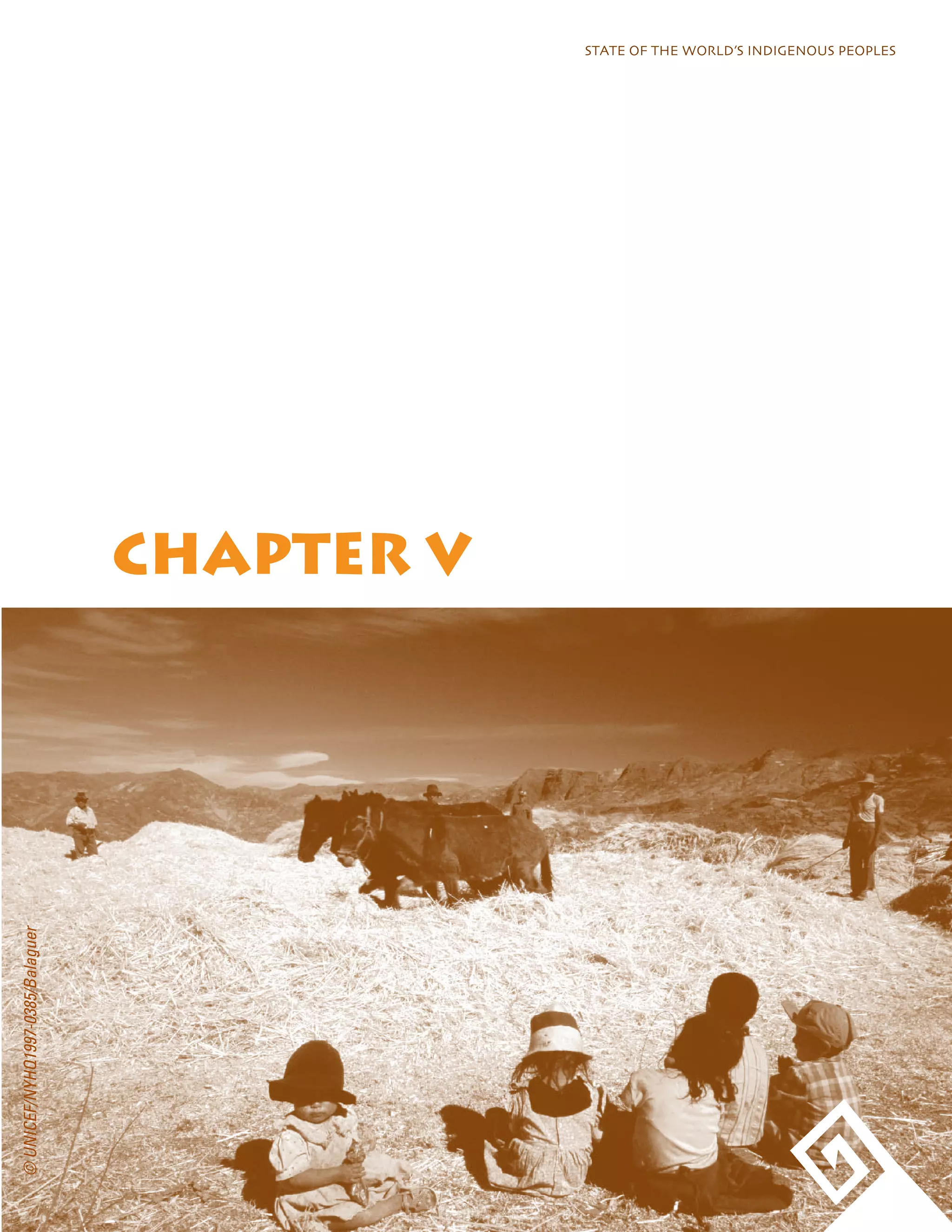 STATE OF THE WORLD’S INDIGENOUS PEOPLES 
CHAPTER V 
© UNICEF/NYHQ1997-0385/Balaguer 
 
