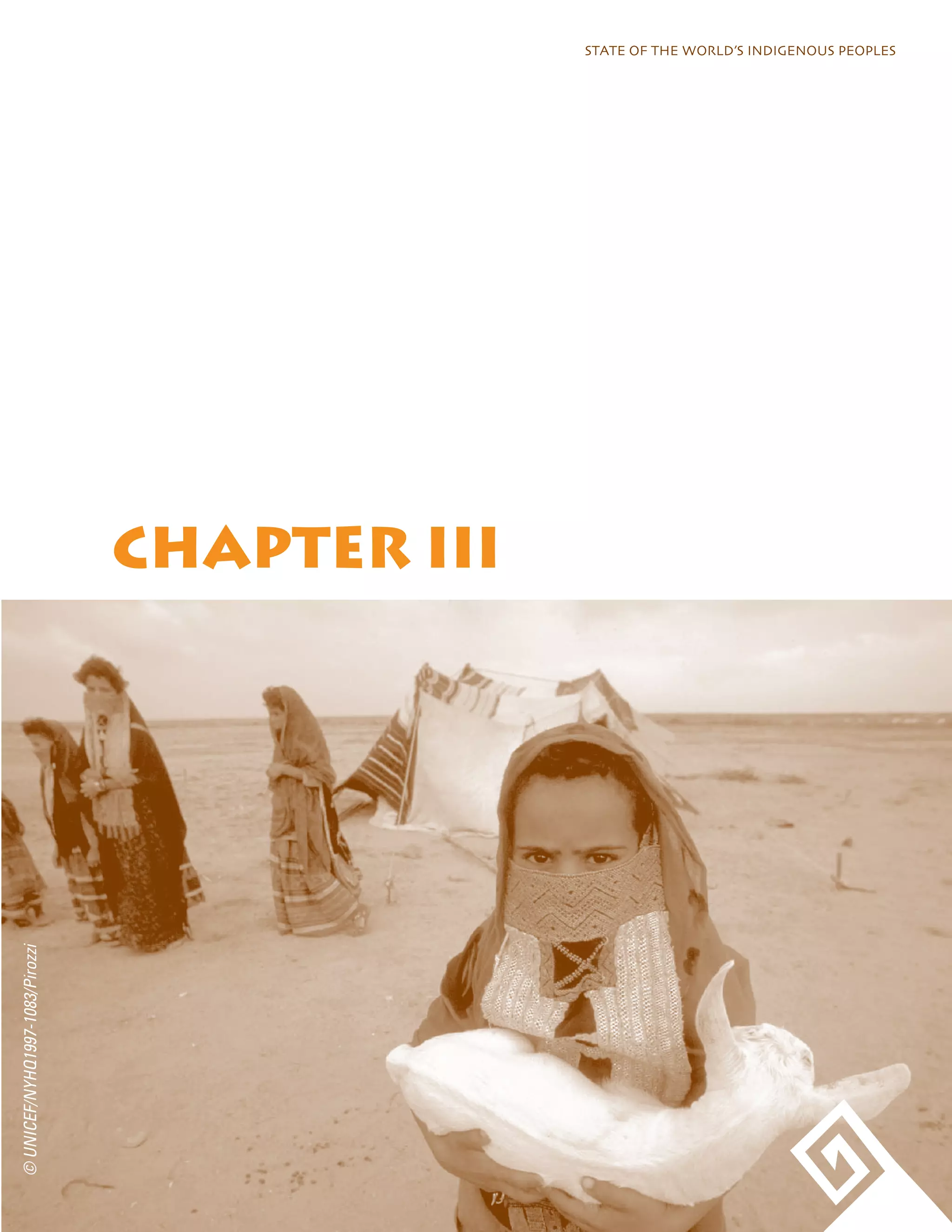 STATE OF THE WORLD’S INDIGENOUS PEOPLES 
CHAPTER III 
© UNICEF/NYHQ1997-1083/Pirozzi 
 