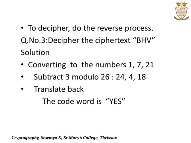 Mathematics:Cryptography | PPTX