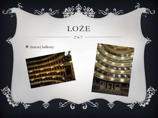 LOŻE
 Inaczej balkony
 