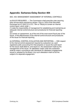 Sox Checklist.pdf Sox compliance | PDF